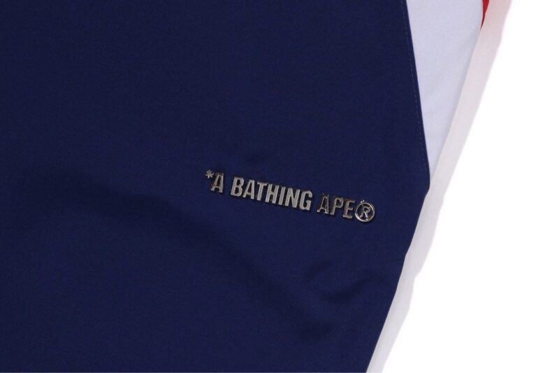 BAPE Color Blocking Metal Logo Pin Track Pants Blue - Imagen 3