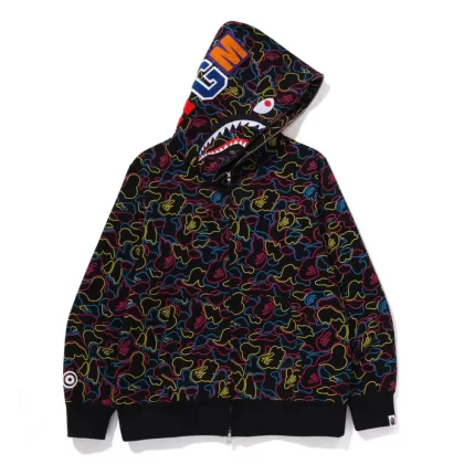 BAPE Neon Camo Shark Full Zip Hoodie Colors