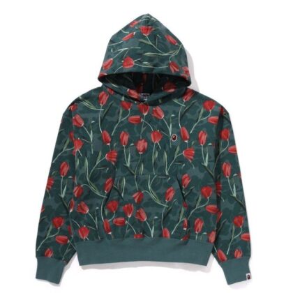 BAPE Tulip Camo Oversized Pullover Ladies Green