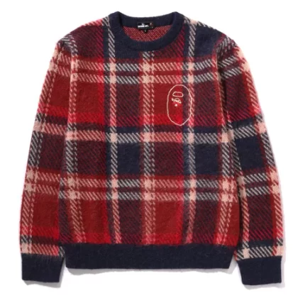 Mr. Bathing Ape CAMO JACQUARD SWEATER Red