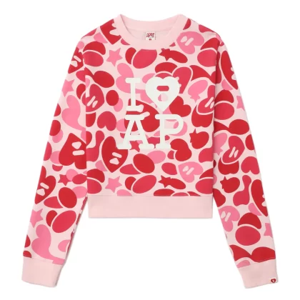 BAPE  Apee Graphic Camo Sweatshirt Pink