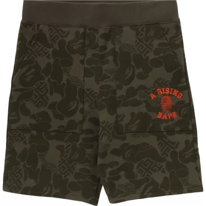 BAPE Asia Camo Sweat Shorts Olive
