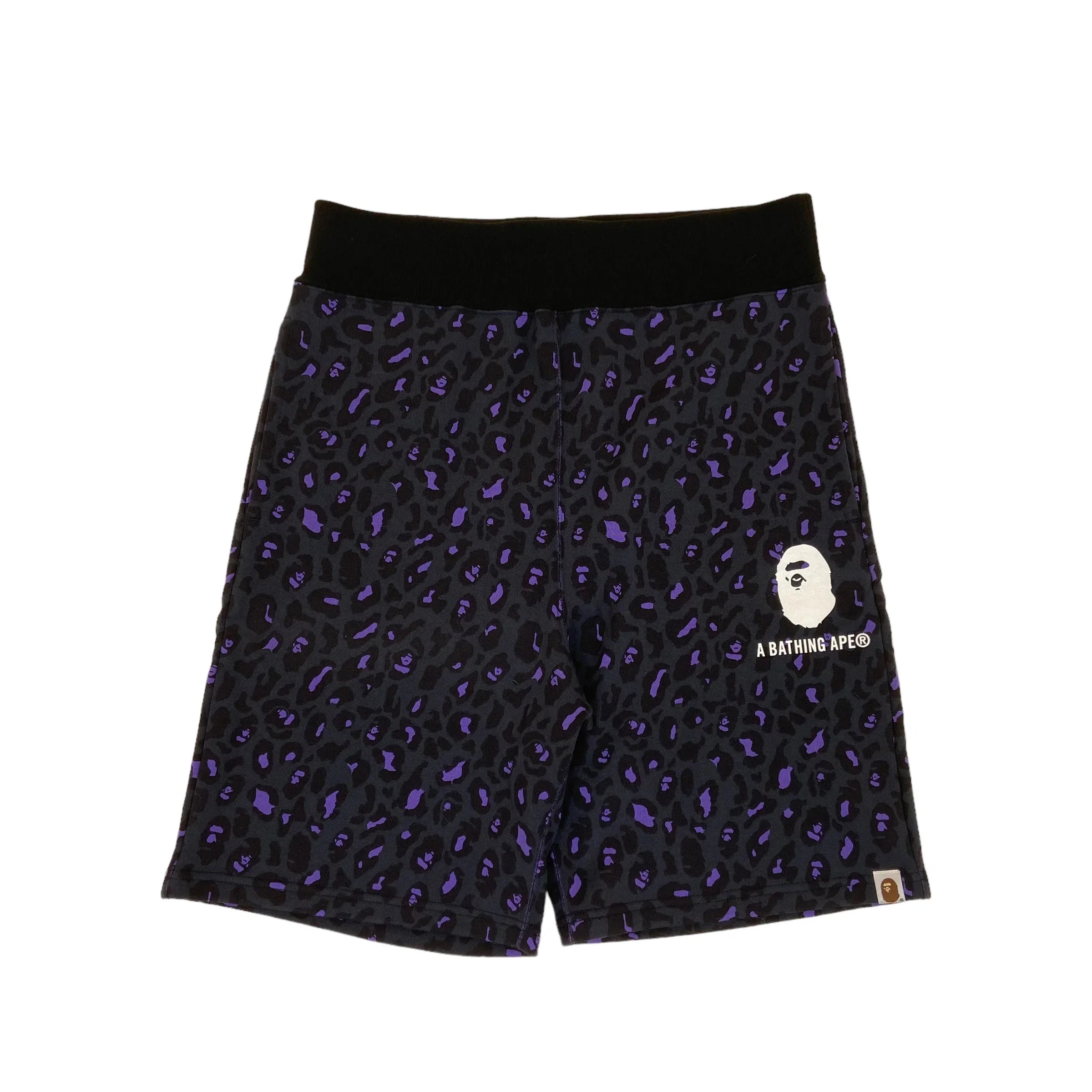 BAPE Leopard Camo Sweat Shorts Purple