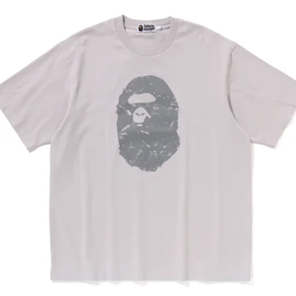 BAPE Heavy Washed Ape Head Relax Tee Gray