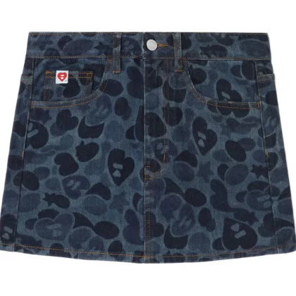 BAPE Embossed Camo Denim Skirt