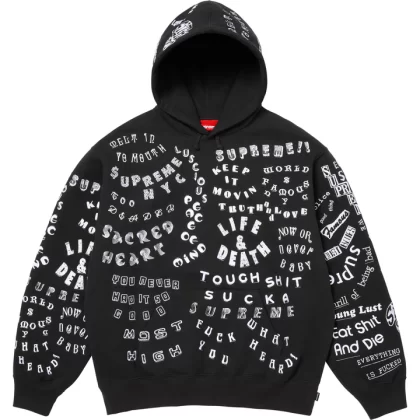 SUPREME Too Deadly Hooded Sweatshirt Black